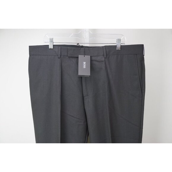 Hugo Boss Parker2 100% Wool Charcoal Gray Mens Dress Pants Sz 40 Brand New